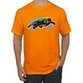 thumbnail image 1 of Wild Bobby, Colorful Sea Turtle Swimming Animal Lover Men's Graphic T-Shirt, Orange, 5XL, 1 of 3