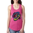 thumbnail image 1 of Wild Bobby, Colorful Sneakers Chucks Streetwear Ladies Racerback Tank Top, Raspberry, X-Large, 1 of 3