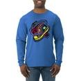thumbnail image 1 of Wild Bobby, Colorful Sneakers Chucks Streetwear Mens Long Sleeve Shirt, Royal, Medium, 1 of 3