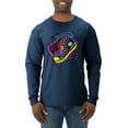 thumbnail image 1 of Wild Bobby, Colorful Sneakers Chucks Streetwear Mens Long Sleeve Shirt, Vintage Heather Navy, X-Large, 1 of 3