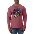 thumbnail image 1 of Wild Bobby, Colorful Sneakers Chucks Streetwear Mens Long Sleeve Shirt, Vintage Heather Red, 3XL, 1 of 3