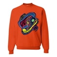thumbnail image 1 of Wild Bobby, Colorful Sneakers Chucks Streetwear Unisex Crewneck Graphic Sweatshirt, Orange, X-Large, 1 of 3