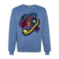 thumbnail image 1 of Wild Bobby, Colorful Sneakers Chucks Streetwear Unisex Crewneck Graphic Sweatshirt, Vintage Heather Blue, Medium, 1 of 3