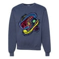 thumbnail image 1 of Wild Bobby, Colorful Sneakers Chucks Streetwear Unisex Crewneck Graphic Sweatshirt, Vintage Heather Navy, X-Large, 1 of 3