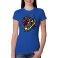 thumbnail image 1 of Colorful Sneakers Chucks Streetwear Womens Slim Fit Junior Tee, Royal, X-Large, 1 of 3