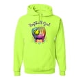 thumbnail image 1 of Wild Bobby, Colorful Softball Girl, Sports, Unisex Graphic Hoodie Sweatshirt, Safety Green, Large, 1 of 5
