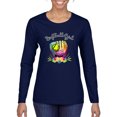 thumbnail image 1 of Wild Bobby, Colorful Softball Girl, Sports, Women Graphic Long Sleeve Tee, Navy, XX-Large, 1 of 5