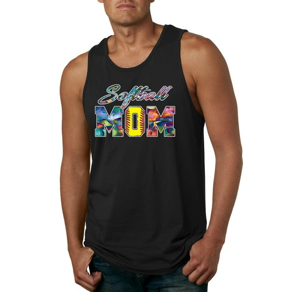 Wild Bobby, Colorful Softball Mom, Mother's Day, Men Graphic Tank Top, Black, 3XL