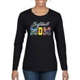 thumbnail image 1 of Wild Bobby, Colorful Softball Mom, Mother's Day, Women Graphic Long Sleeve T-Shirt, Black, Small, 1 of 3