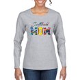 thumbnail image 1 of Wild Bobby, Colorful Softball Mom, Mother's Day, Women Graphic Long Sleeve T-Shirt, Heather Grey, X-Large, 1 of 3