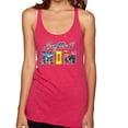 thumbnail image 1 of Wild Bobby, Colorful Softball Mom, Mother's Day, Women Tri-Blend Racerback Tank Top, Shocking Pink, Large, 1 of 3