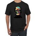 thumbnail image 1 of Wild Bobby, Colorful Technicolor Rainbow Frankenstein Face, Pop Culture, Men Graphic Tees, Black, 3XL, 1 of 3