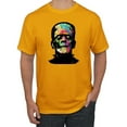 thumbnail image 1 of Wild Bobby, Colorful Technicolor Rainbow Frankenstein Face, Pop Culture, Men Graphic Tees, Gold, 2XL, 1 of 3