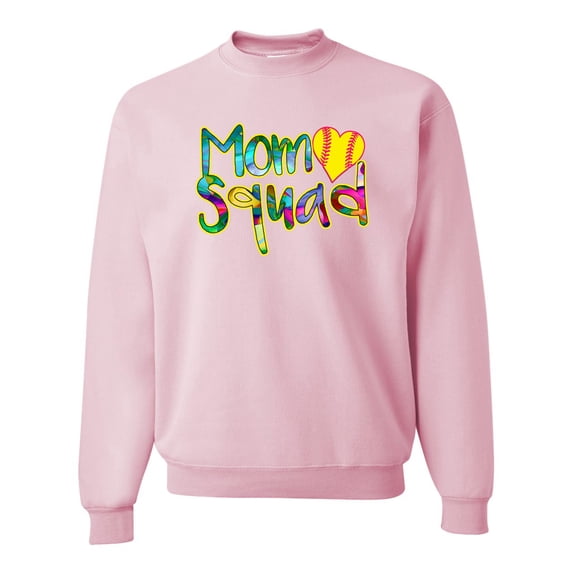 Wild Bobby, Colorful Tennis Mom Squad, Sports, Unisex Crewneck Graphic Sweatshirt, Light Pink, Small