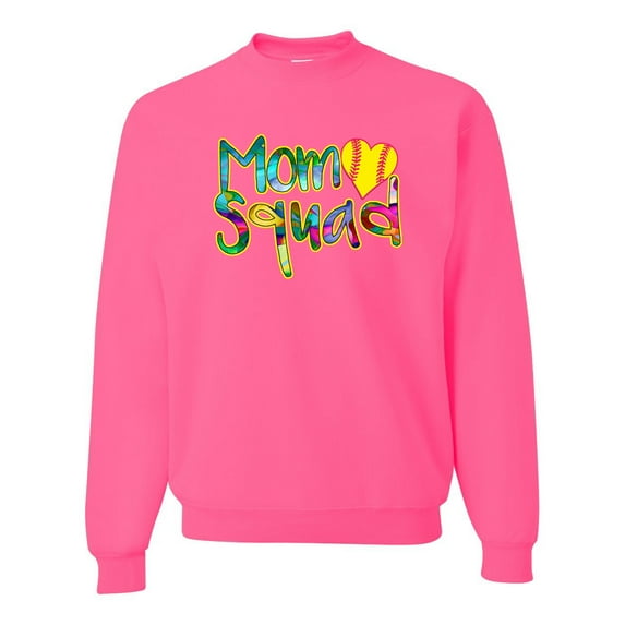 Wild Bobby, Colorful Tennis Mom Squad, Sports, Unisex Crewneck Graphic Sweatshirt, Neon Pink, Large