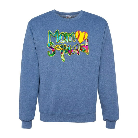 Wild Bobby, Colorful Tennis Mom Squad, Sports, Unisex Crewneck Graphic Sweatshirt, Vintage Heather Blue, X-Large