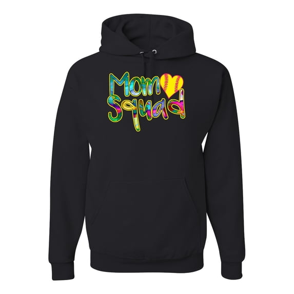 Wild Bobby, Colorful Tennis Mom Squad, Sports, Unisex Graphic Hoodie Sweatshirt, Black, Small