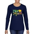 thumbnail image 1 of Wild Bobby, Colorful Tennis Mom Squad, Sports, Women Graphic Long Sleeve Tee, Navy, XX-Large, 1 of 4