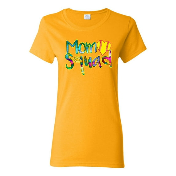 Wild Bobby, Colorful Tennis Mom Squad, Sports, Women Graphic Tee, Gold, X-Large