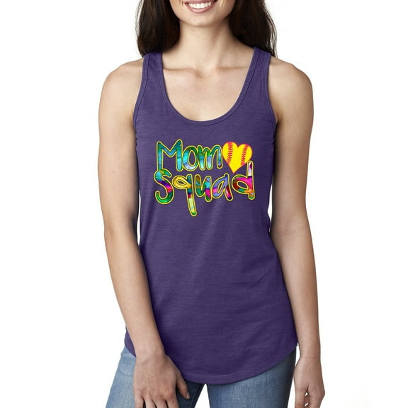 Wild Bobby, Colorful Tennis Mom Squad, Sports, Women Racerback Tank Top, Purple Rush, X-Large