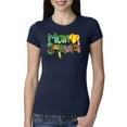 thumbnail image 1 of Wild Bobby, Colorful Tennis Mom Squad, Sports, Women Slim Fit Junior Tee, Navy, Large, 1 of 4