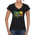 thumbnail image 1 of Wild Bobby, Colorful Tennis Mom Squad, Sports, Women Standard V-Neck Tee, Black, Small, 1 of 4