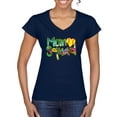 thumbnail image 1 of Wild Bobby, Colorful Tennis Mom Squad, Sports, Women Standard V-Neck Tee, Navy, Small, 1 of 4