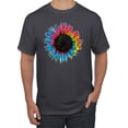 thumbnail image 1 of Wild Bobby, Colorful Tie Dye Sunflower Womens, Streetwear, Men's Graphic Tees, Charcoal, Medium, 1 of 3