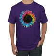 thumbnail image 1 of Wild Bobby, Colorful Tie Dye Sunflower Womens, Streetwear, Men's Graphic Tees, Purple, Large, 1 of 3