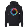 thumbnail image 1 of Wild Bobby, Colorful Tie Dye Sunflower Womens, Streetwear, Unisex Graphic Hoodie Sweatshirt, Black, Small, 1 of 3