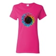 thumbnail image 1 of Wild Bobby, Colorful Tie Dye Sunflower Womens, Streetwear, Womens Graphic Tees, Fuschia, 2XL, 1 of 3