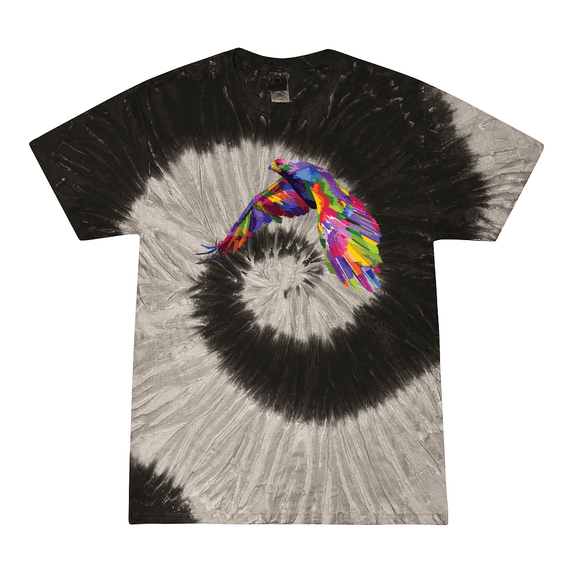 Wild Bobby, Colorful Trippy Peacock Bird Animal Lover Tie-Dye T-Shirt