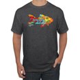 thumbnail image 1 of Wild Bobby, Colorful Walking Good Luck Elephant Animal Lover Men's Graphic T-Shirt, Heather Black, Small, 1 of 3