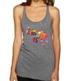 thumbnail image 1 of Wild Bobby, Colorful Walking Good Luck Elephant Animal Lover Tri-Blend Racerback Tank Top, Premium Heather, Large, 1 of 3