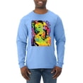 thumbnail image 1 of Wild Bobby, Colorful Woman Marilyn Monroe Pop Culture Mens Long Sleeve Shirt, Light Blue, Large, 1 of 3