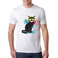 thumbnail image 1 of Wild Bobby, Cool California Beach Kitten Silhouette Sun Cat | Mens Cat Lover Premium Tri Blend T-Shirt, Heather White, Small, 1 of 4