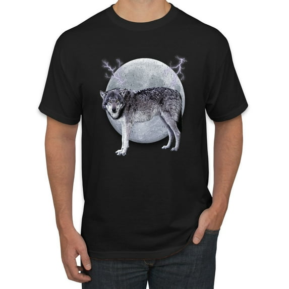 Wild Bobby Full Moon Cute Arctic Mountain Snow Dire Wolf Men Tee