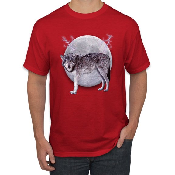 Wild Bobby Full Moon Cute Arctic Mountain Snow Dire Wolf Men Tee