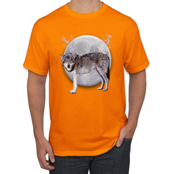 Wild Bobby Full Moon Cute Arctic Mountain Snow Dire Wolf Men Tee