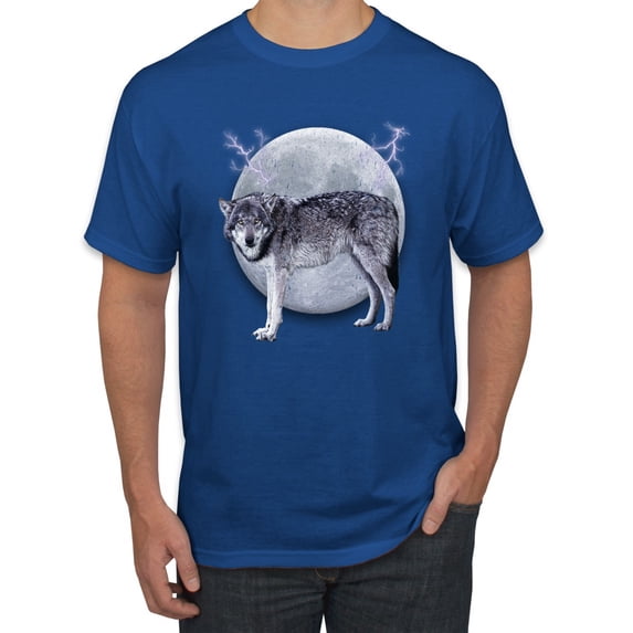 Wild Bobby Full Moon Cute Arctic Mountain Snow Dire Wolf Men Tee