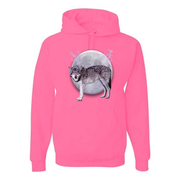 Wild Bobby Full Moon Cute Arctic Mountain Snow Dire Wolf Unisex Hoodie Sweatshirt