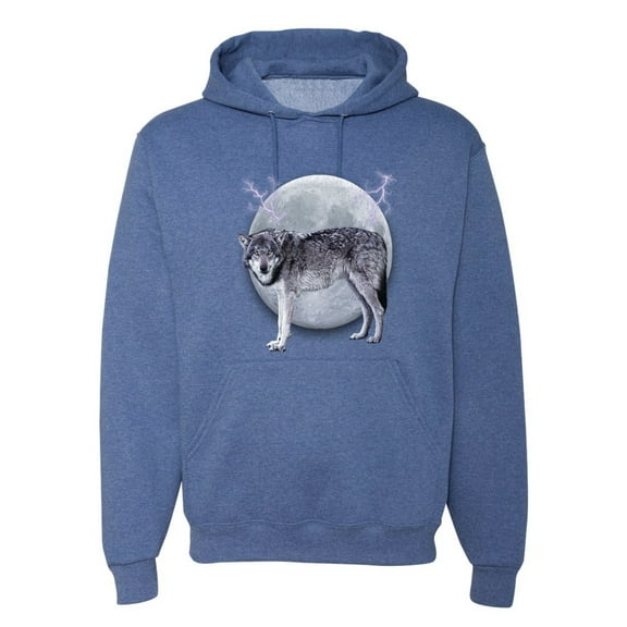 Wild Bobby Full Moon Cute Arctic Mountain Snow Dire Wolf Unisex Hoodie Sweatshirt