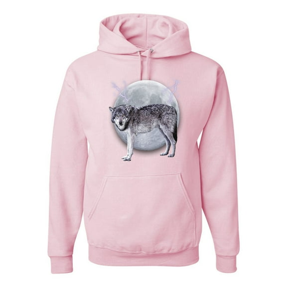 Wild Bobby Full Moon Cute Arctic Mountain Snow Dire Wolf Unisex Hoodie Sweatshirt