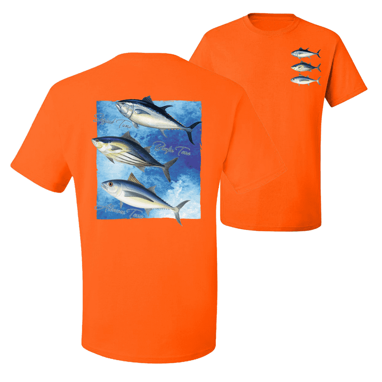 Wild Bobby, Cool Skipjack Bluefin Albacore Tuna Fish Trio Fishing Graphic T- Shirt 
