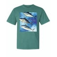 thumbnail image 1 of Wild Bobby, Cool Skipjack Bluefin Albacore Tuna, Fish, Trio Garment-Dyed Washed Look Short Sleeve Tees, Emerald, Small, 1 of 3