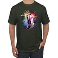 thumbnail image 1 of Wild Bobby, Cosmic Trippy Cat Riding Llamacorn in Space, Animal Lover, Men Graphic Tees, Forest Green, 3XL, 1 of 3