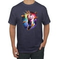 thumbnail image 1 of Wild Bobby, Cosmic Trippy Cat Riding Llamacorn in Space, Animal Lover, Men Graphic Tees, Vintage Heather Navy, Large, 1 of 3