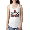 thumbnail image 1 of Wild Bobby Creep It Real Ghost Checker Background Halloween Red and Black Halloween Women Racerback Tank Top, White, Small, 1 of 6