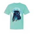 thumbnail image 1 of Wild Bobby, Creepy Winter Beach Night Owl, Animal Lover, Garment-Dyed Washed Look Short Sleeve T-Shirt, Mint, X-Large, 1 of 3