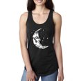 thumbnail image 1 of Wild Bobby Crescent Moon Astrology Puff Print Fashion Ladies Racerback Tank Top, Black, Small, 1 of 6